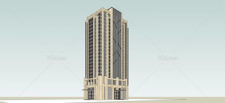 古典风格高层办公楼(58376)su模型下载