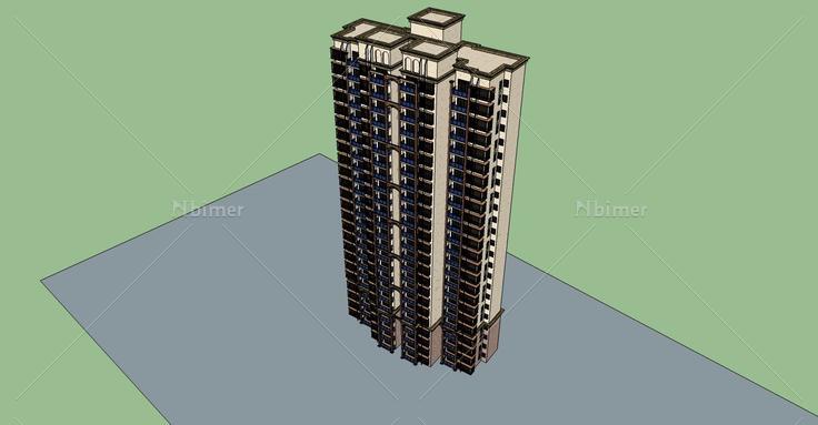 欧式高层住宅(73602)su模型下载