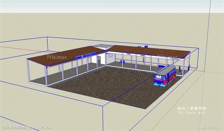 公交站SU模型55