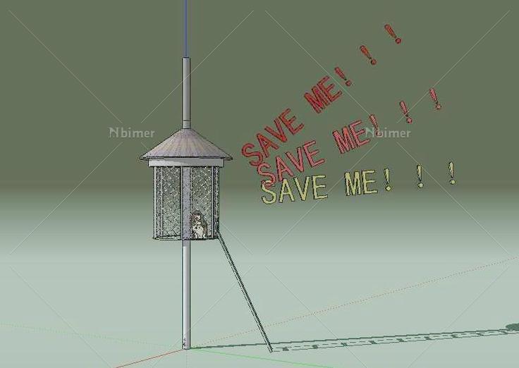 原创鸟笼sketchup模型室内设计免费下载