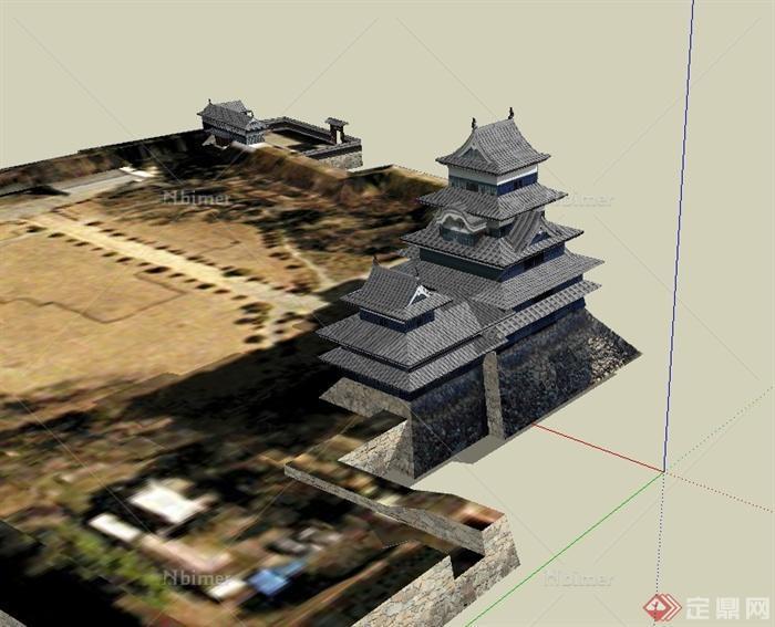 日式风格详细旅游建筑设计su模型[原创]