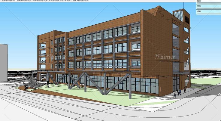 职业学院实训楼(209143)su模型下载