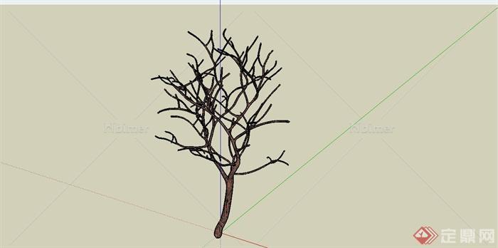 细致枯树素材设计SU模型[原创]