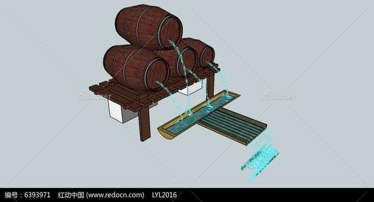 木桶叠水水景