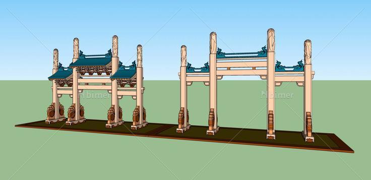  中式--牌坊(33047)su模型下载