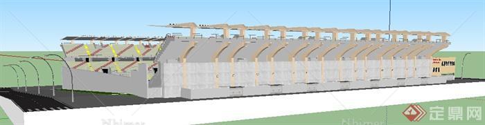 现代城市足球体育场建筑设计SU模型