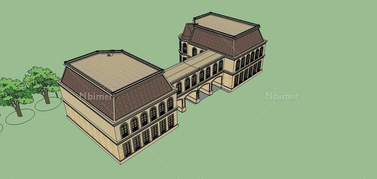 法式风格商业楼(82177)su模型下载