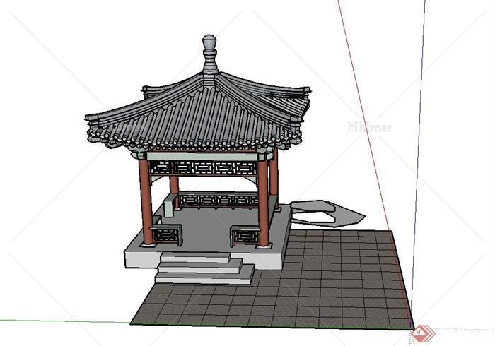 园林景观亭子设计SU模型