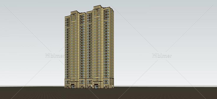 新古典风格高层住宅(51664)su模型下载