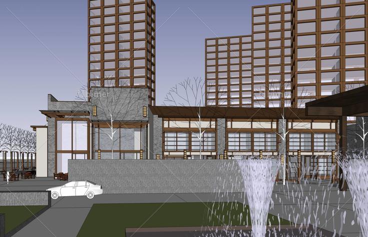 现代商业综合体(48910)su模型下载