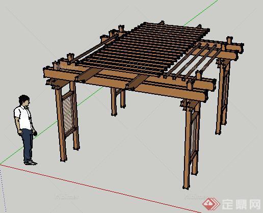 园林景观之现代风格廊架设计su模型9