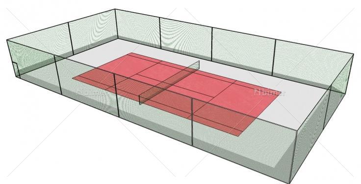 篮球场sketchup模型和网球场sketchup模型，适合