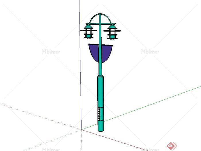 某现代风格户外园林路灯设计su模型[原创]