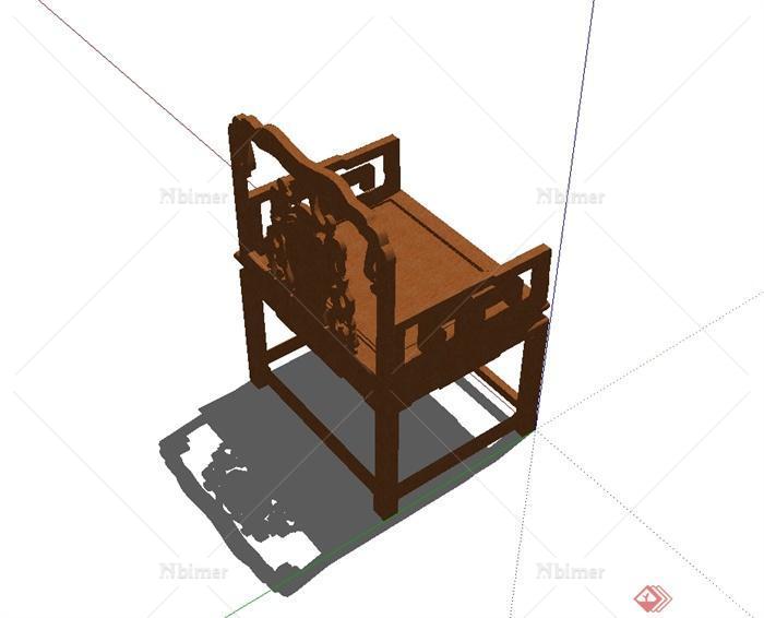 某古典中式风格详细座椅设计su模型[原创]
