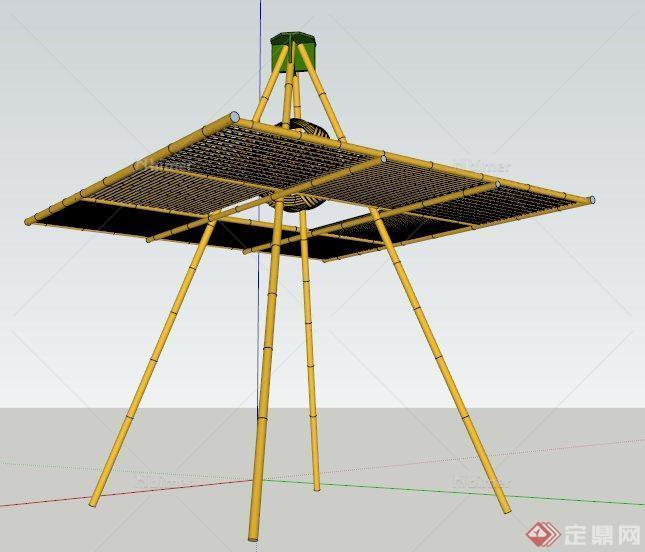 现代风格竹子凉亭设计su模型