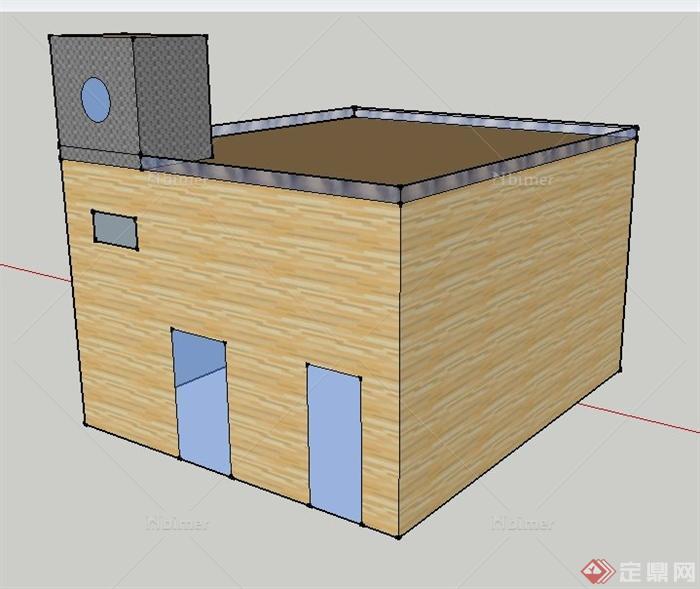 一栋简单民房建筑设计su模型