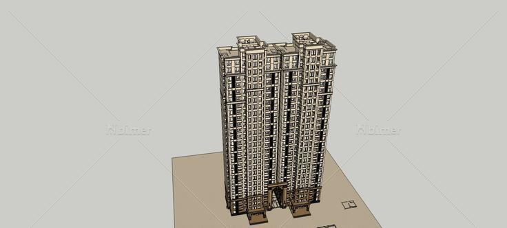 新古典风格高层住宅楼(75417)su模型下载