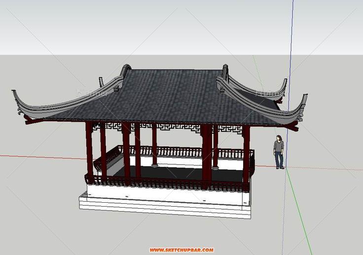 中式建筑歇山水榭，新人报道求指教