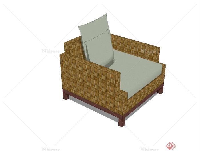 某现代风格详细精致沙发椅设计SU模型[原创]