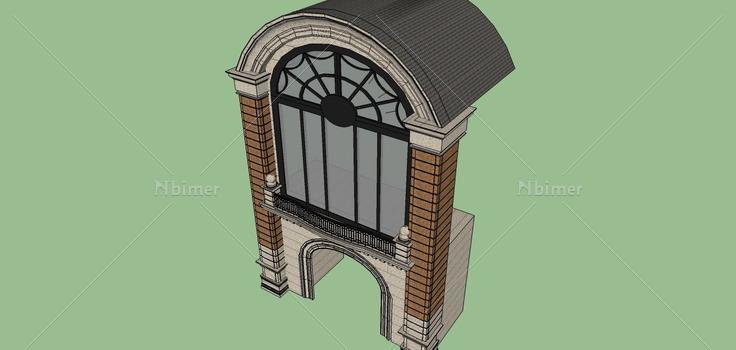 建筑构件-门头(76208)su模型下载
