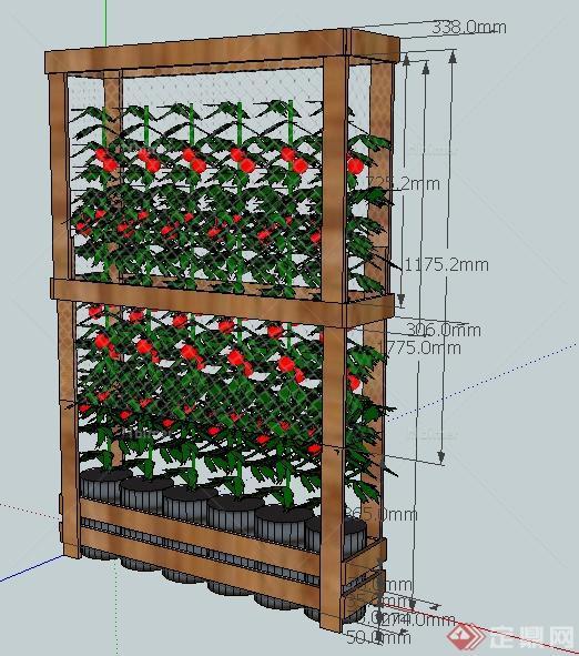 某园林景观节点植物种植架SU模型