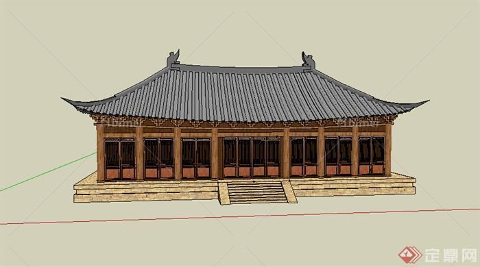 某中式古建大殿设计SU模型