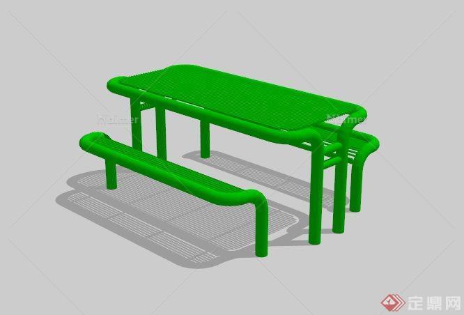 绿色户外桌椅组合设计SU模型[原创]