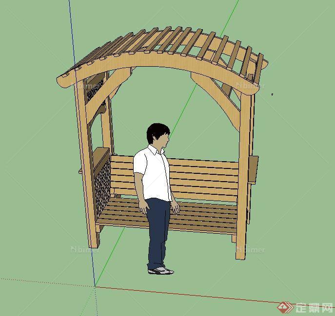 某花架景观设计SU模型