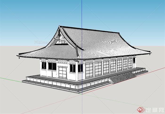 古典中式详细民居住宅建筑设计su模型[原创]