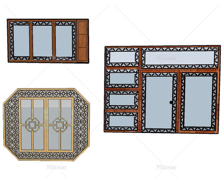 sketchup 古中式门窗合集