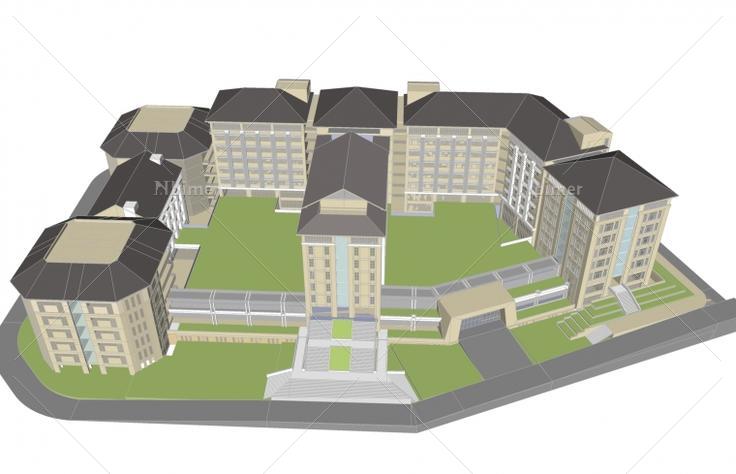 某市规划的行政办公楼设计方案带SketchUp模型下