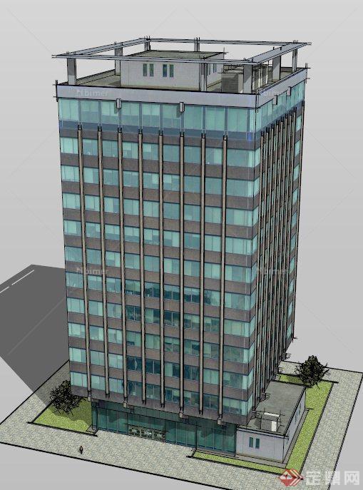 伦敦某办公大楼建筑设计SU模型
