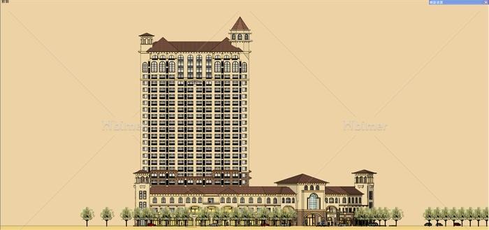精细托斯卡纳风格酒店、商业、公寓综合建筑设计