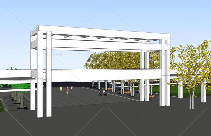 小区入口景观(47361)su模型下载