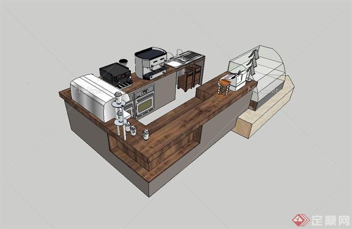 某现代咖啡店内厨房设施设计su模型