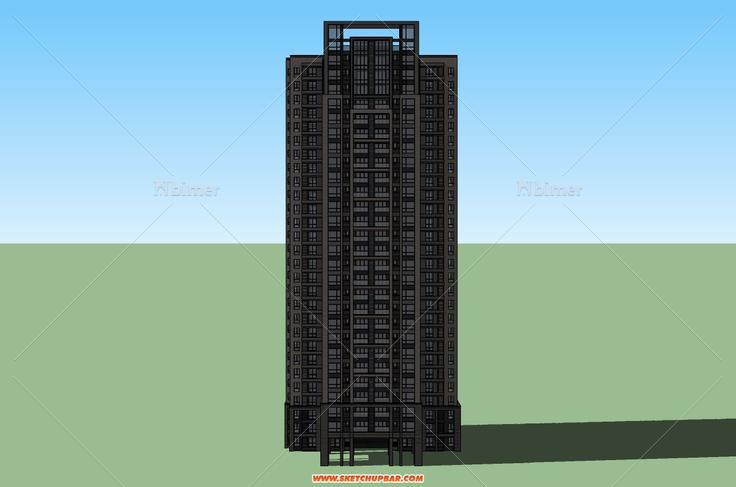 现代风格高层 住宅SU模型分享