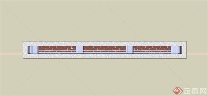 新古典镂空网状景墙SU模型