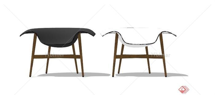 现代黑白椅子组合SU模型[原创]