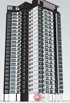 某高层居民住宅楼建筑SU模型