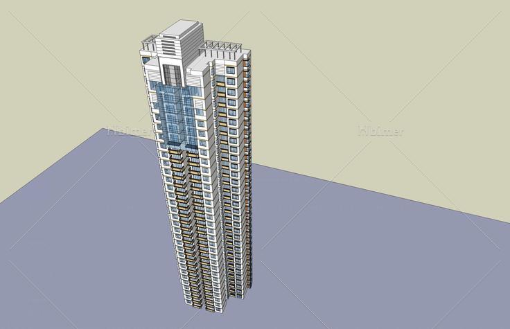 现代高层住宅楼(44181)su模型下载