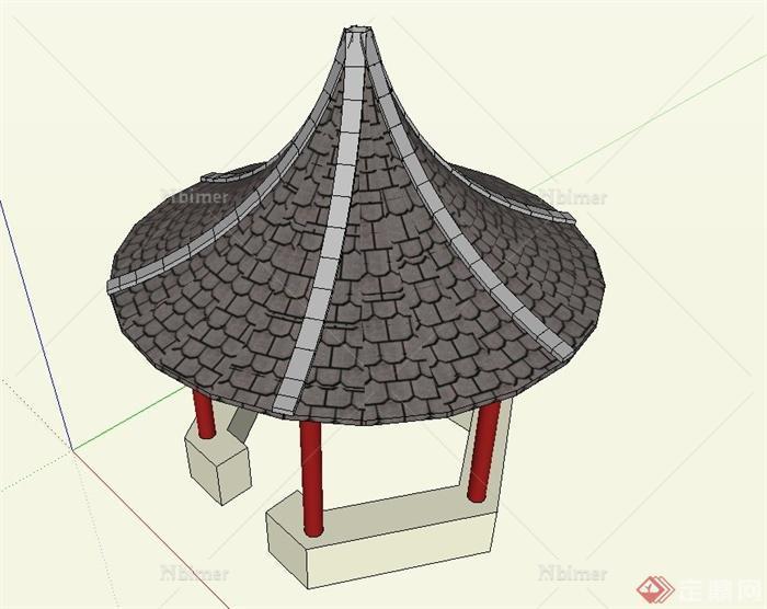 古典中式园林景观节点园亭设计SU模型