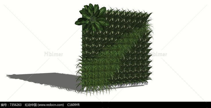 垂直绿化植物墙SU模型