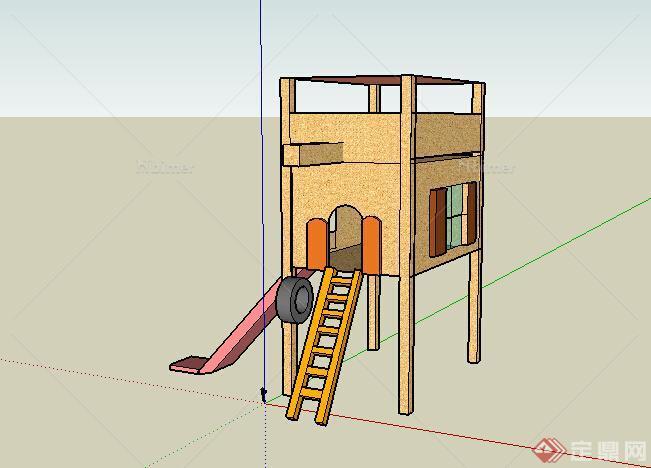 某游乐设施滑梯设计SU模型参考