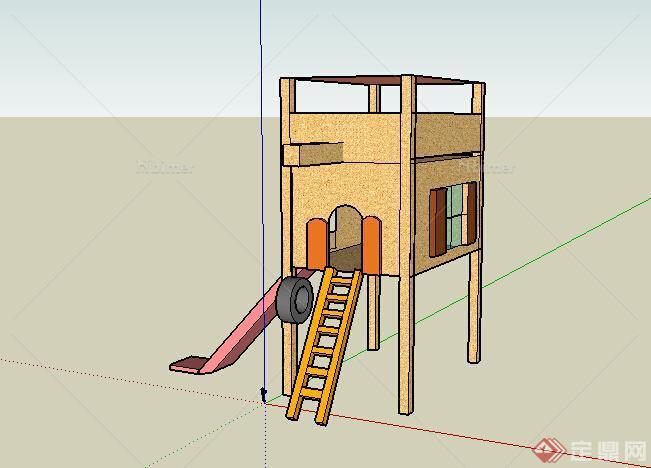 某游乐设施滑梯SU模型素材