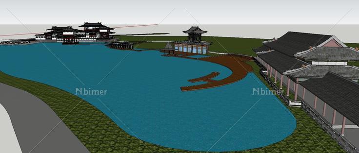 大型古建筑湿地(141122)su模型下载