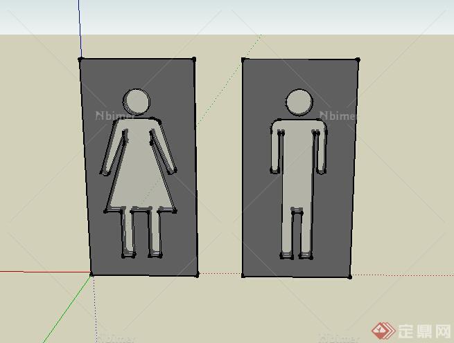 某厕所指示牌设计SU模型素材