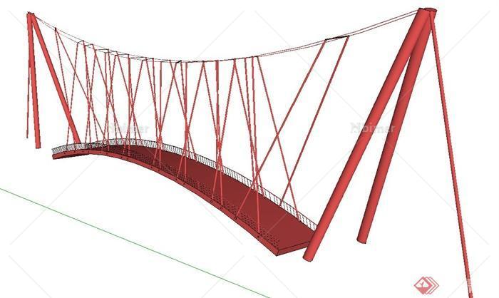 园林景观节点现代园桥设计SU模型