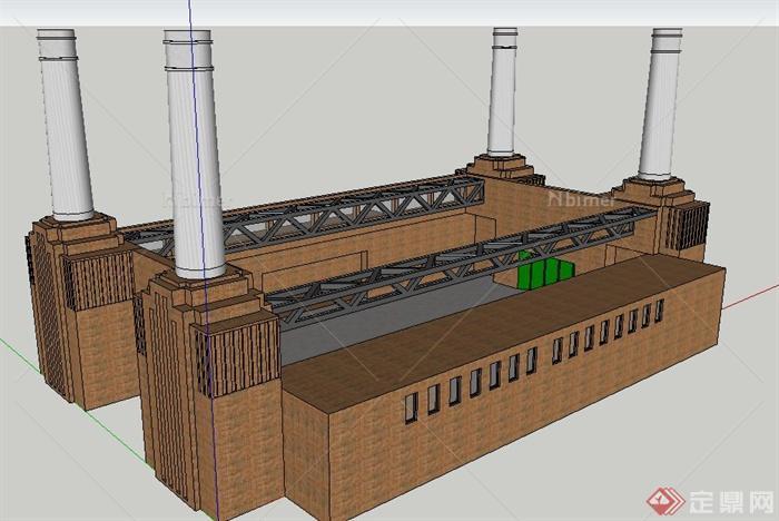 某发电站工业建筑设计su模型