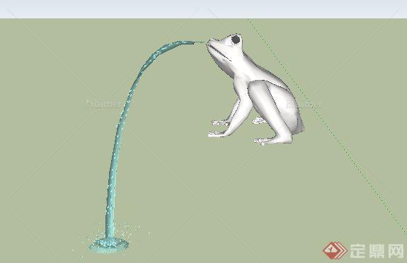 蟾蜍吐水雕塑SketchUp(SU)3D模型