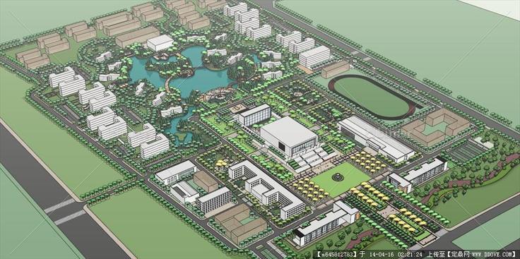 Sketch Up 精品模型---校园广场整体规划及景观模